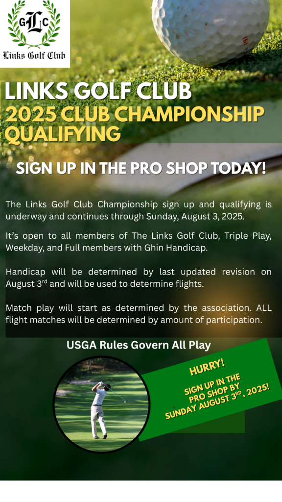 2025 Links Championship Qualifying flyer